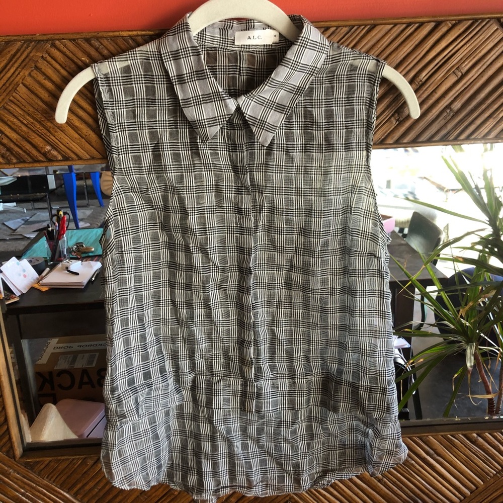 [A.P.C.] Plaid Button-Up Blouse